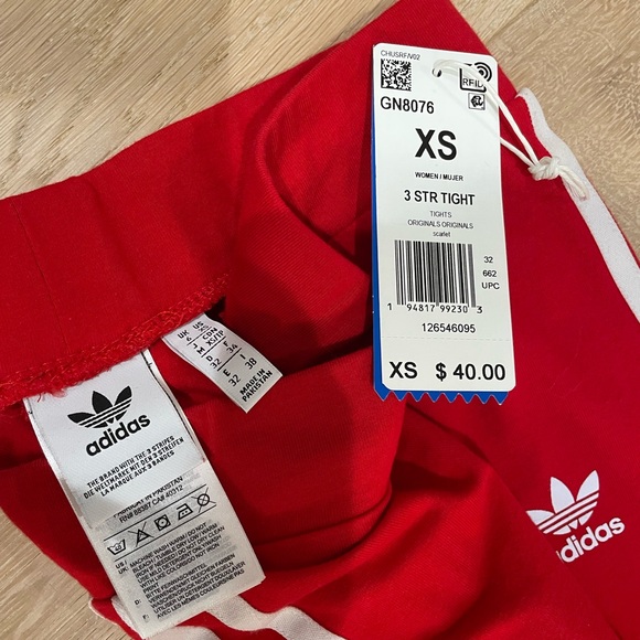 Adidas Originals Firebird TRACKSUIT in scarlet. Pants in XS / Jacket in size 2XS - Picture 9 of 11